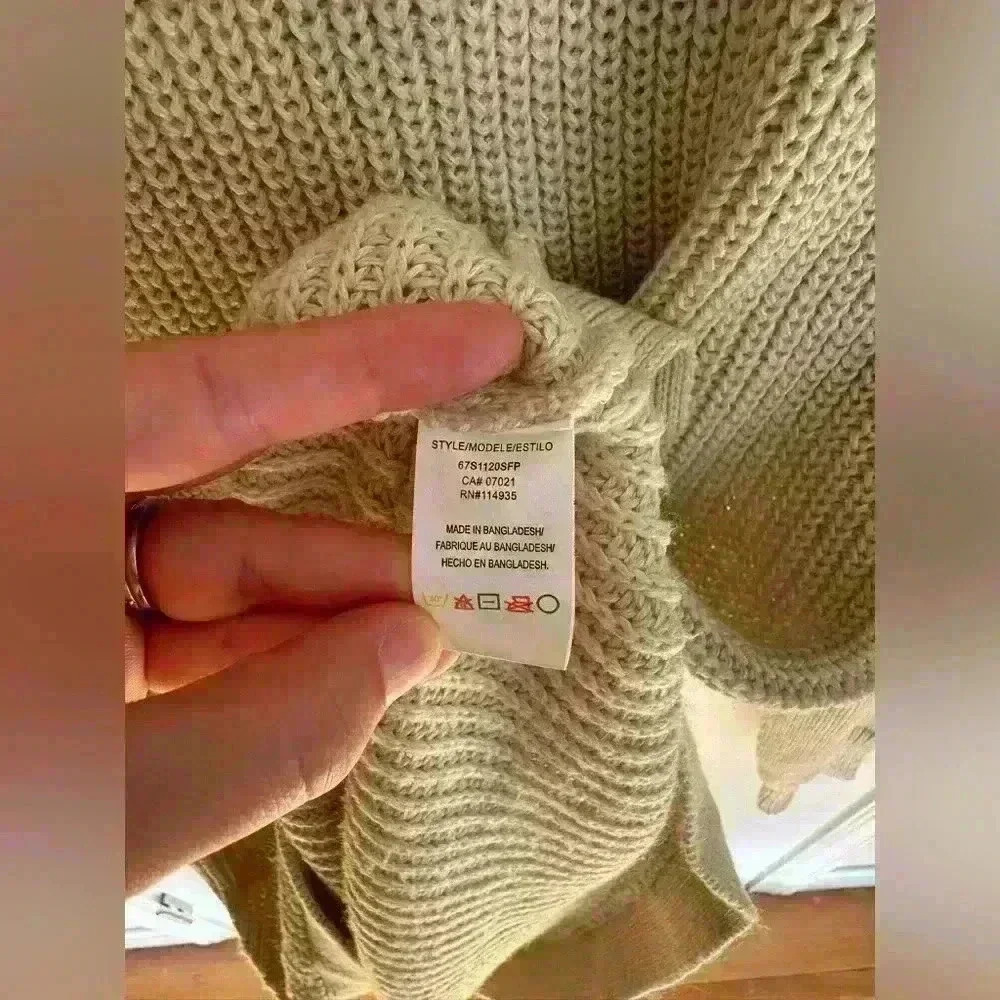 RD Style casual women’s knit sweater beige size Large oversized - Picture 6 of 13